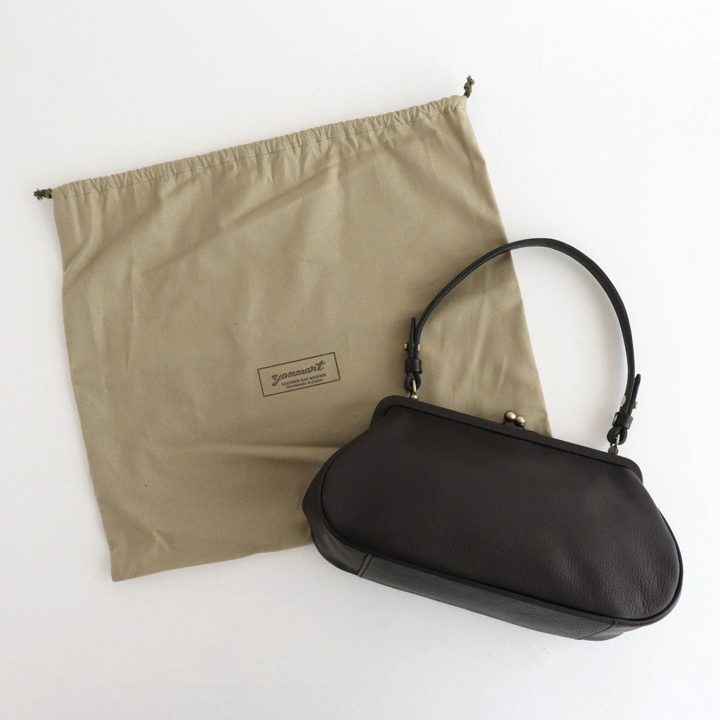 plain gama hand bag-round #black