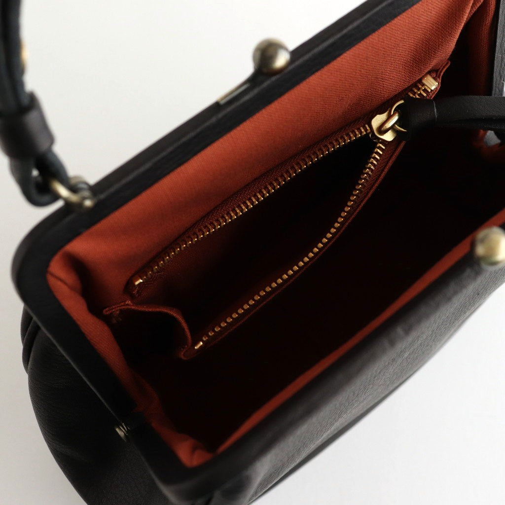 plain gama hand bag-square #black