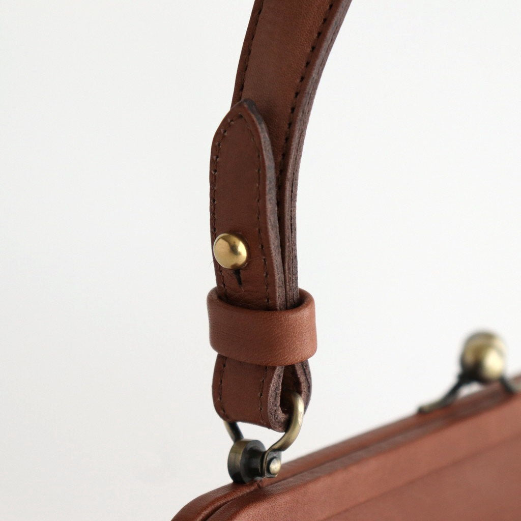 plain gama hand bag-round #antique brown