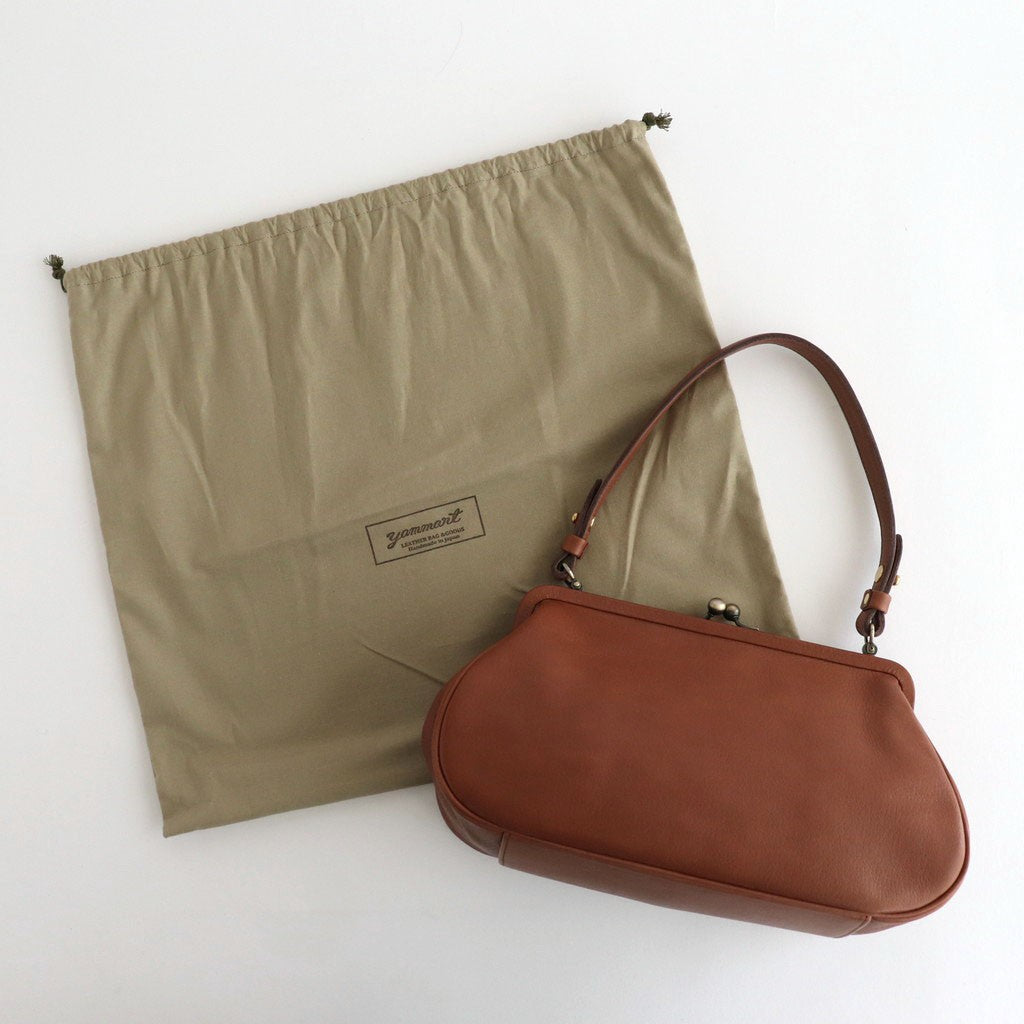 plain gama hand bag-round #antique brown