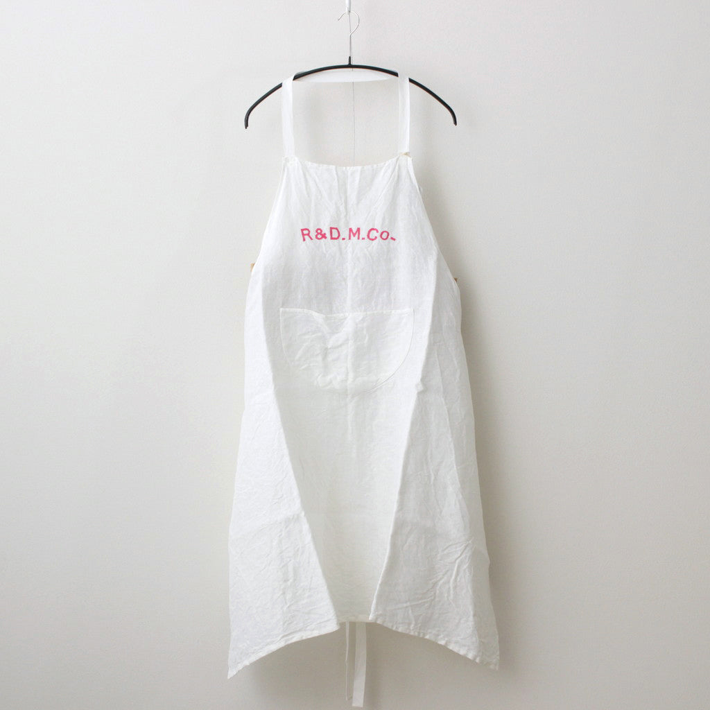 R&D.M.Co- EMBROIDERY APRON #WHITE × PINK [no.6559] – DOKODO