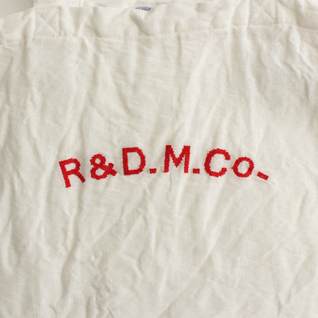 R&D.M.Co- EMBROIDERY TOTE BAG #WHITE × RED [no.6558]