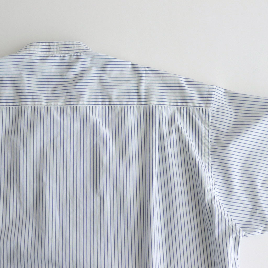 Band Collar Shirt Dress #Pencil Stripe [OPL-5]