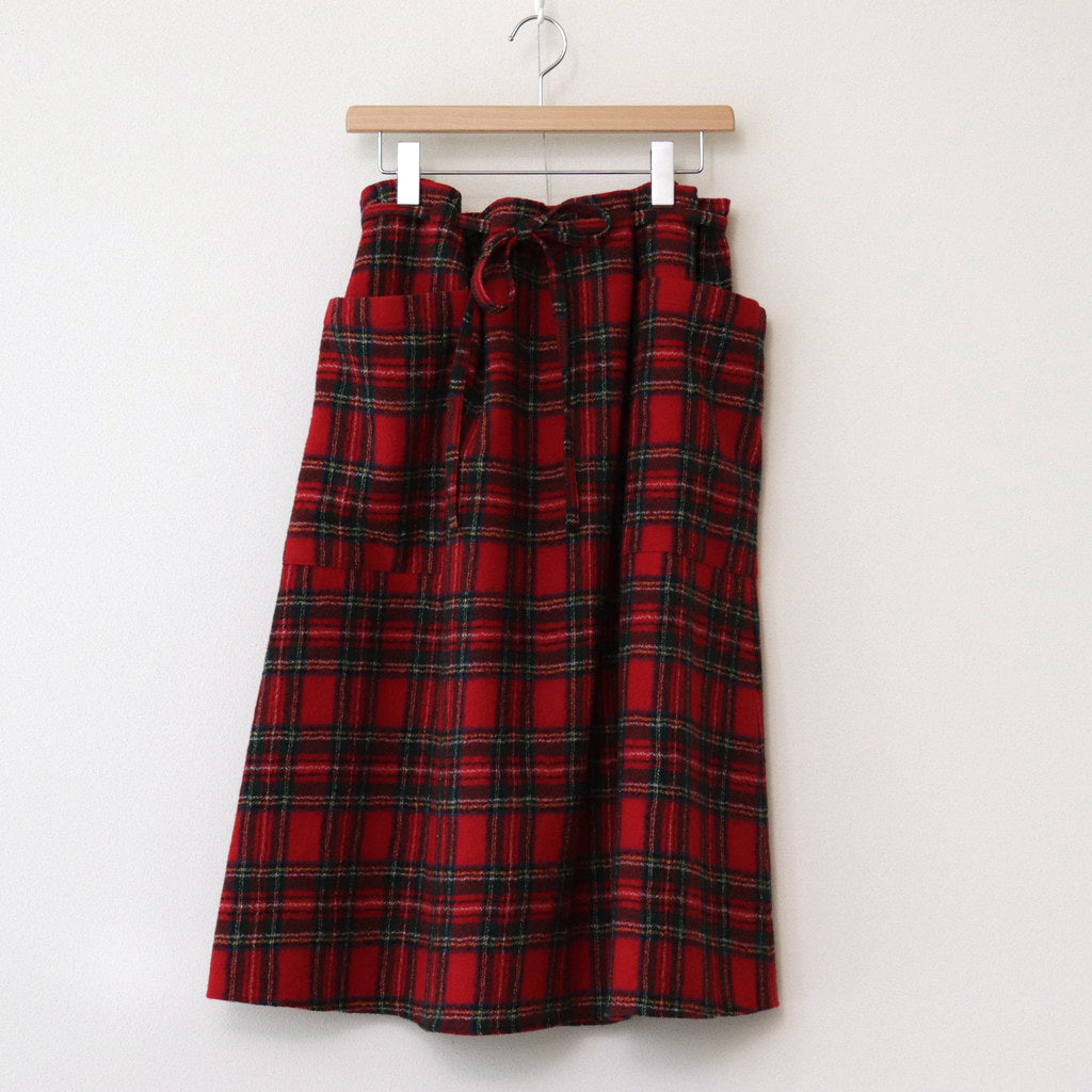 R&D.M.Co- WOOL TARTANCHECK STRING SKIRT
