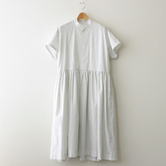 明滅する春 half sleeve shirt dress #white/black [TLF-224-op017-gp]