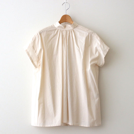 静寂の欠片 half sleeve back open blouse #ecru [TLF-224-sh009-la]