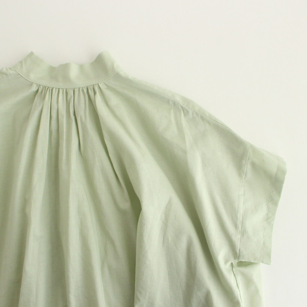 静寂の欠片 half sleeve back open blouse #light green [TLF-224-sh009-la]