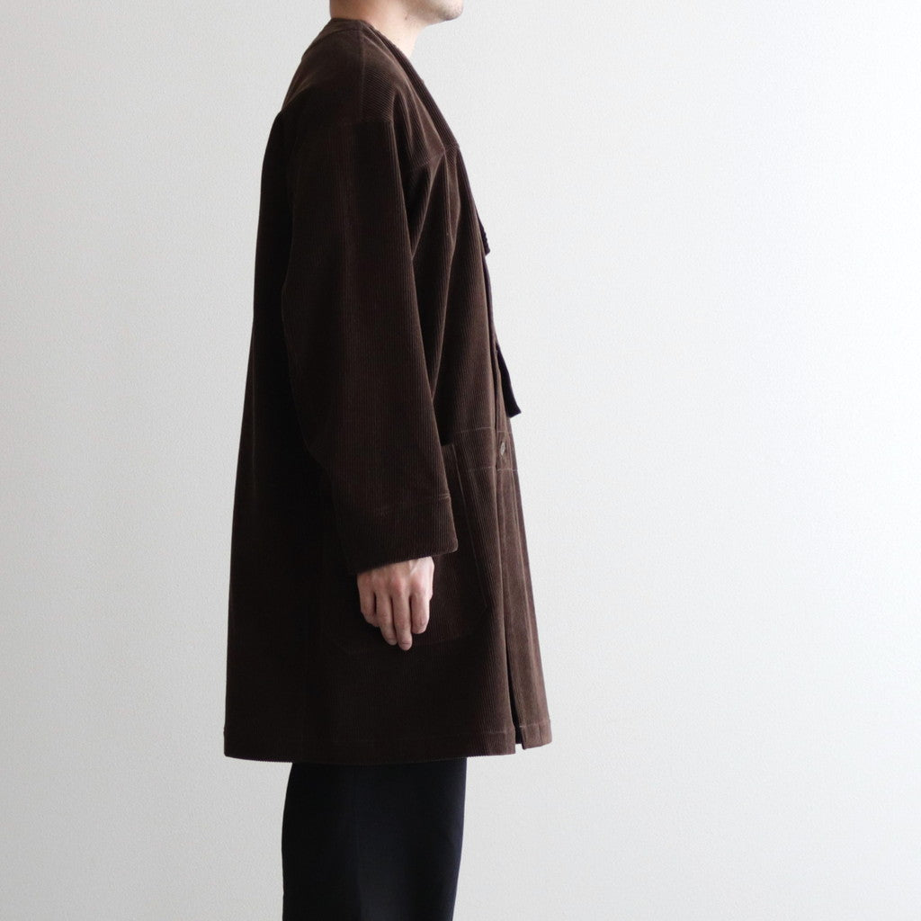 HW no collar coat #Brown [232110]