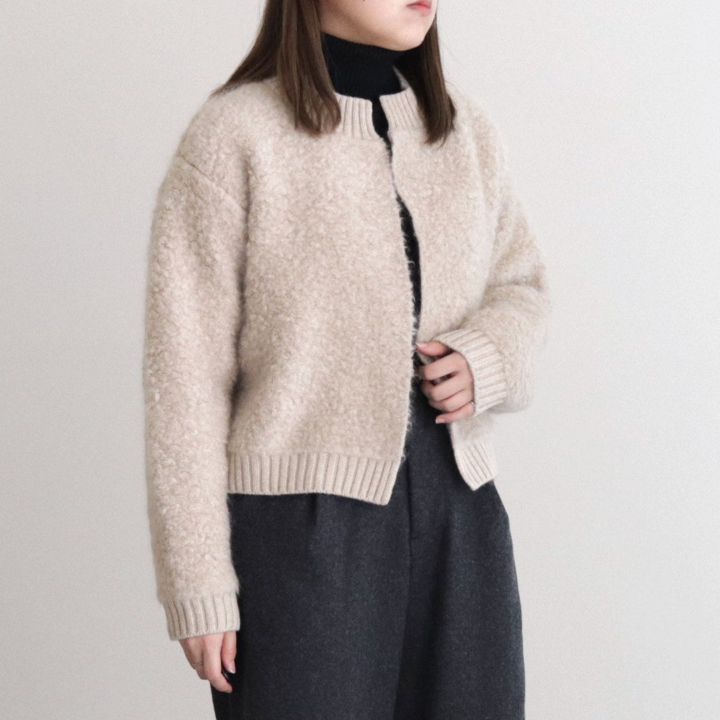 PILE KNIT CARDIGAN #WOOD BEIGE [no.6491]