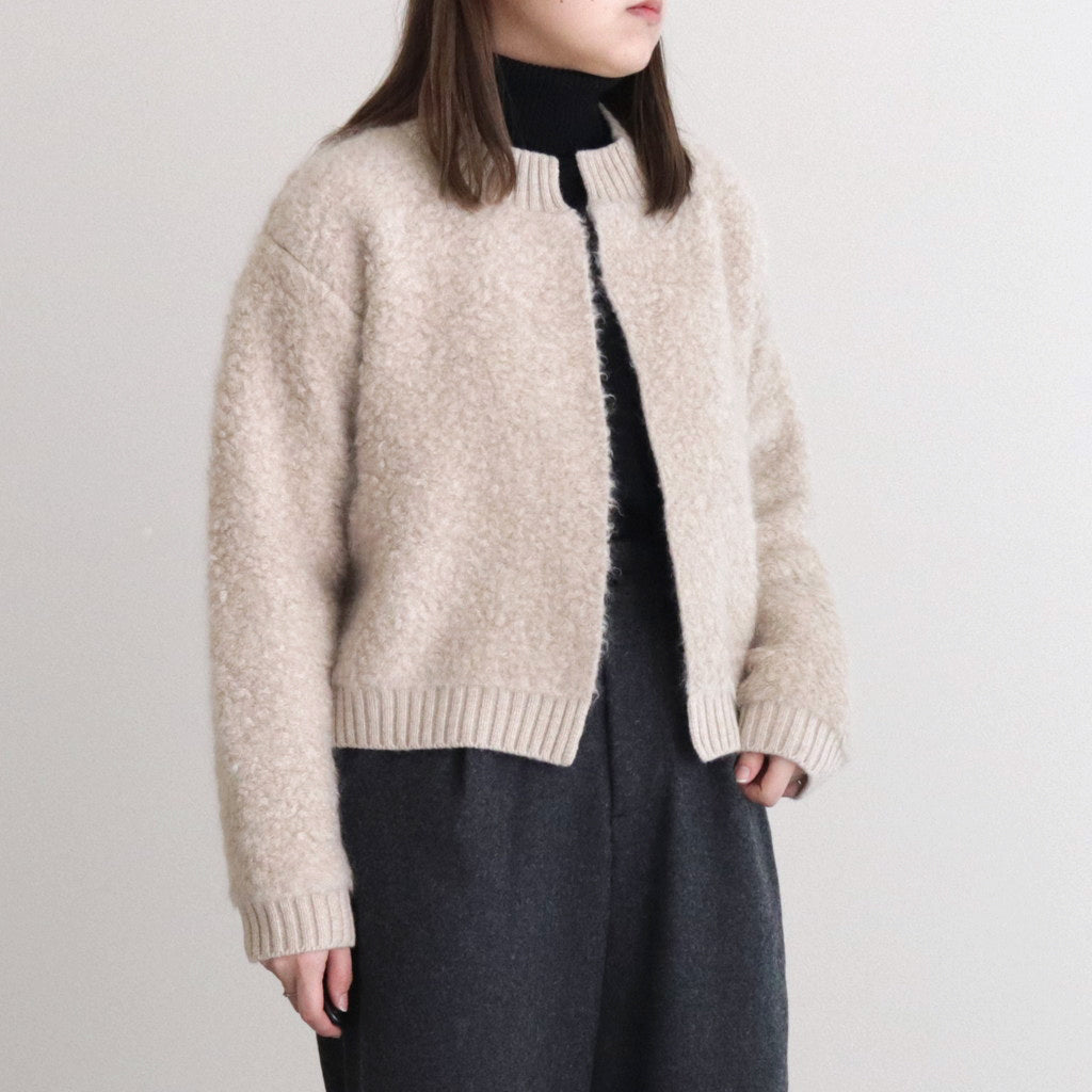 PILE KNIT CARDIGAN #WOOD BEIGE [no.6491]