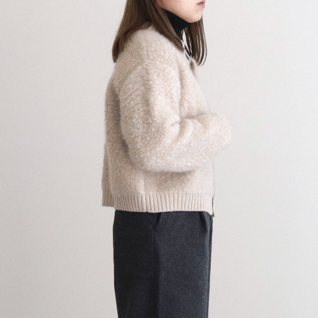 PILE KNIT CARDIGAN #WOOD BEIGE [no.6491]