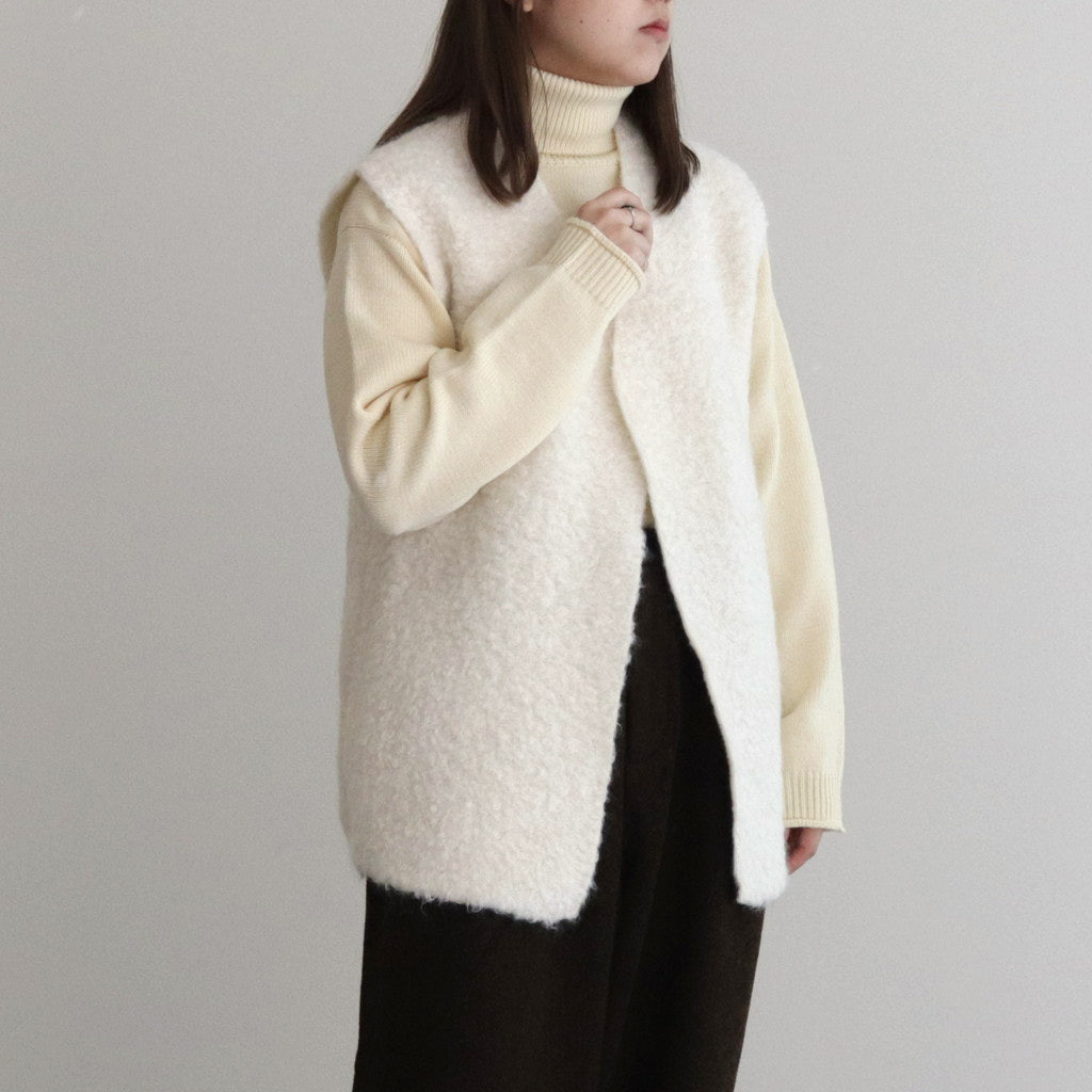 PILE KNIT GILET #WHITE [no.6492]