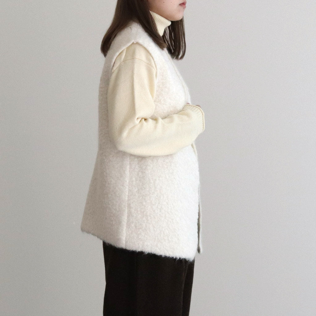 PILE KNIT GILET #WHITE [no.6492]