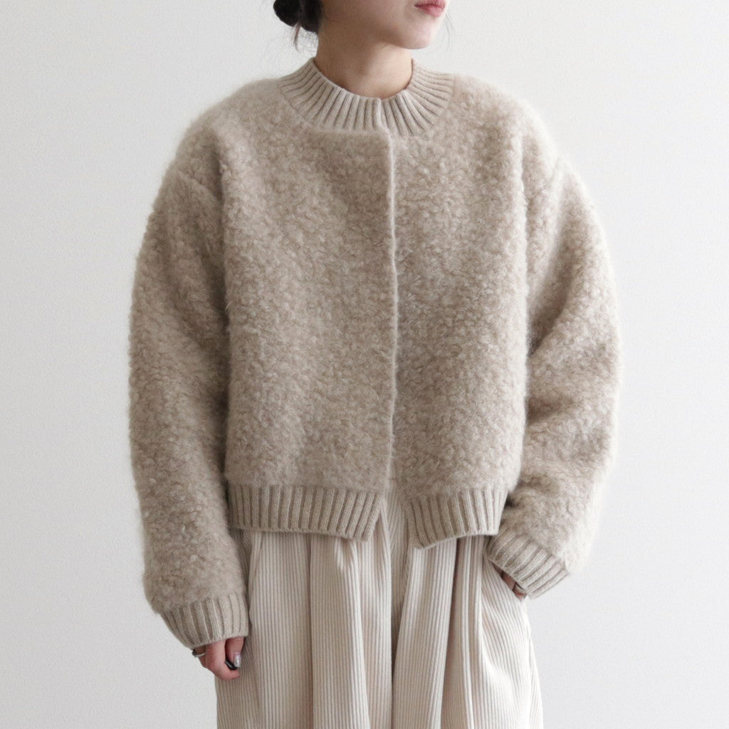 PILE KNIT CARDIGAN #WOOD BEIGE [no.6491]