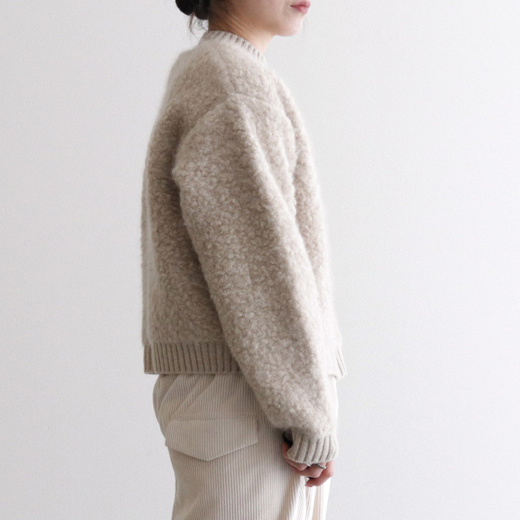 PILE KNIT CARDIGAN #WOOD BEIGE [no.6491]