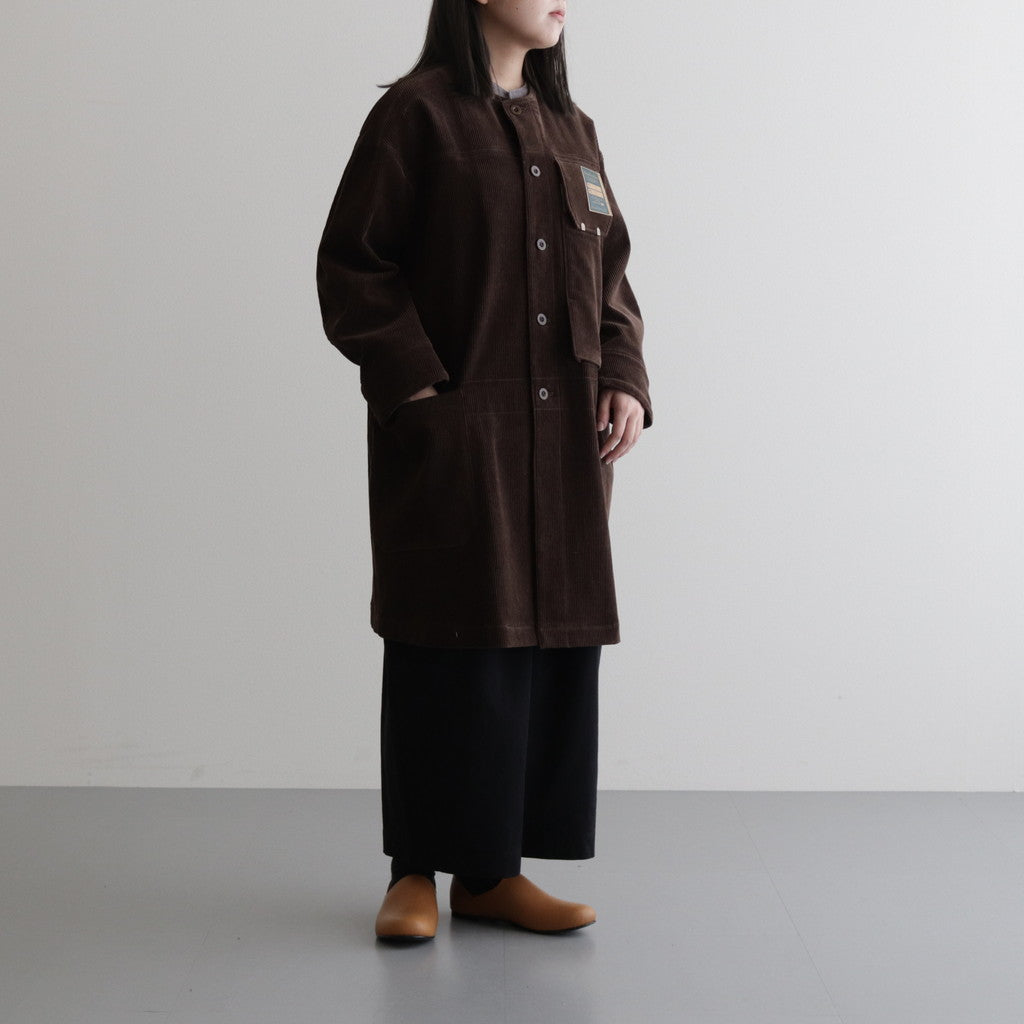 HW no collar coat #Brown [232110]