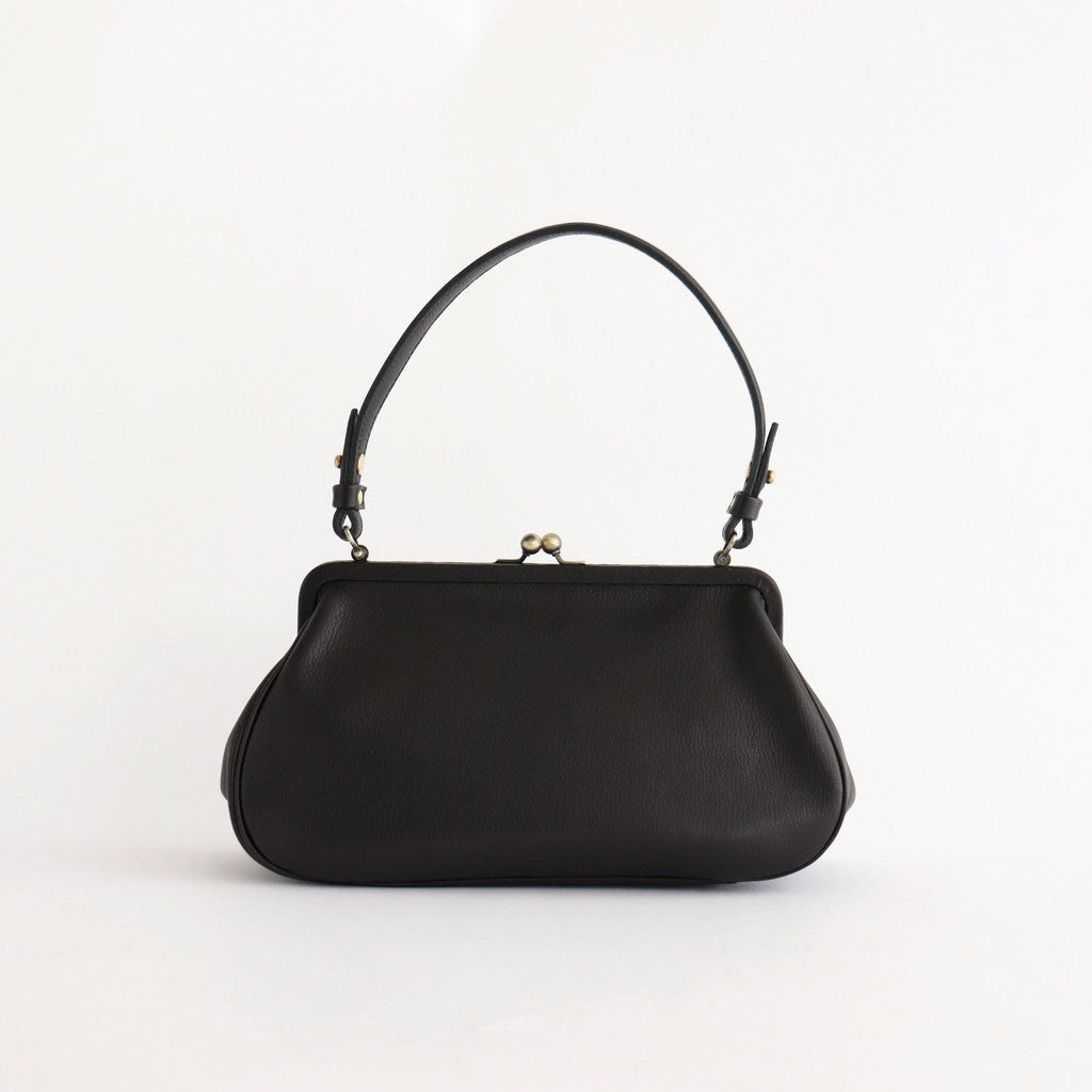 plain gama hand bag-round #black