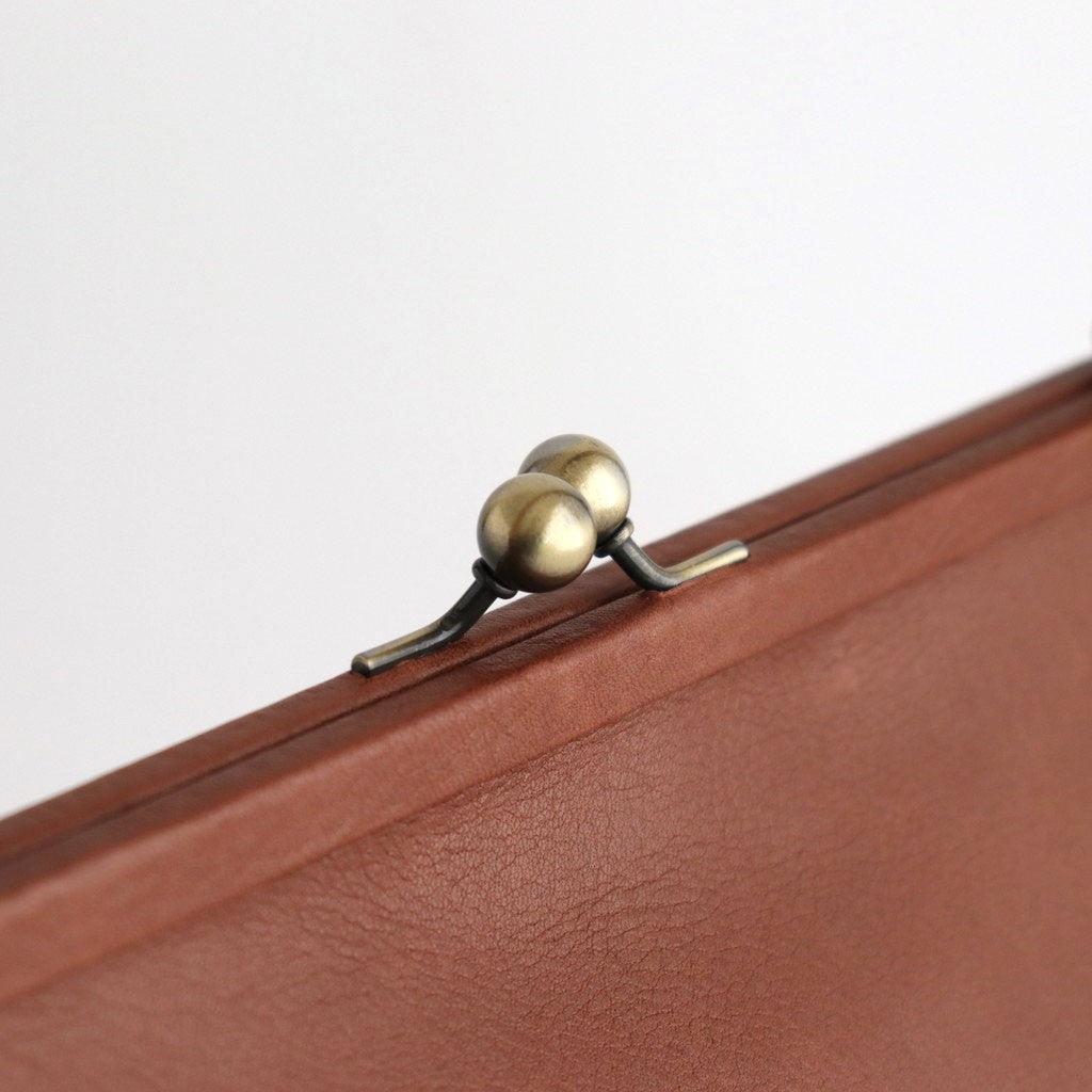 plain gama hand bag-round #antique brown