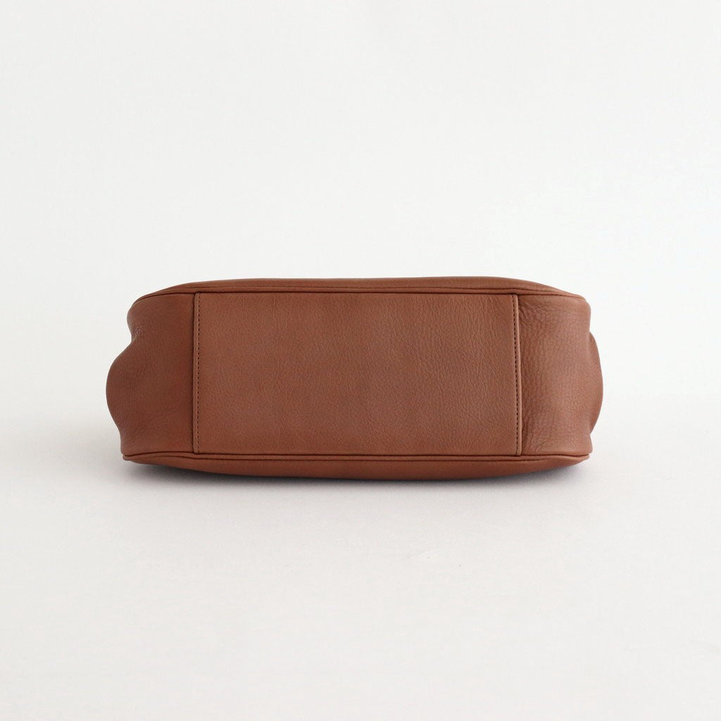 plain gama hand bag-round #antique brown