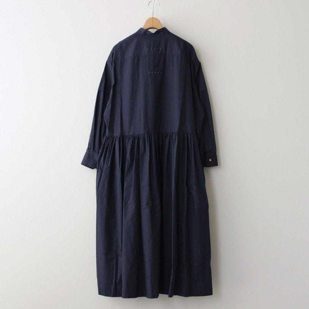 明滅する秋 SHIRT DRESS #NAVY BROWN [TLF-124-OP006-GP]