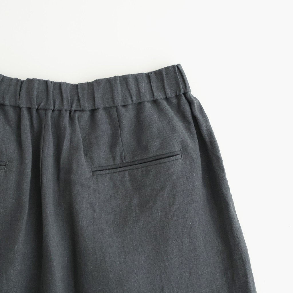40s FRENCH LINEN DYED CANVAS 2TUCK WIDE EASY PANTS #9800 CHARCOAL [GNMDS2502FL]