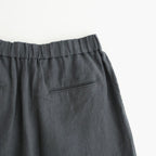 40s FRENCH LINEN DYED CANVAS 2TUCK WIDE EASY PANTS #9800 CHARCOAL [GNMDS2502FL]