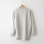 ex super fine woolen wool high-gauge knit P/O #melange light beige [WXFL-UW120]
