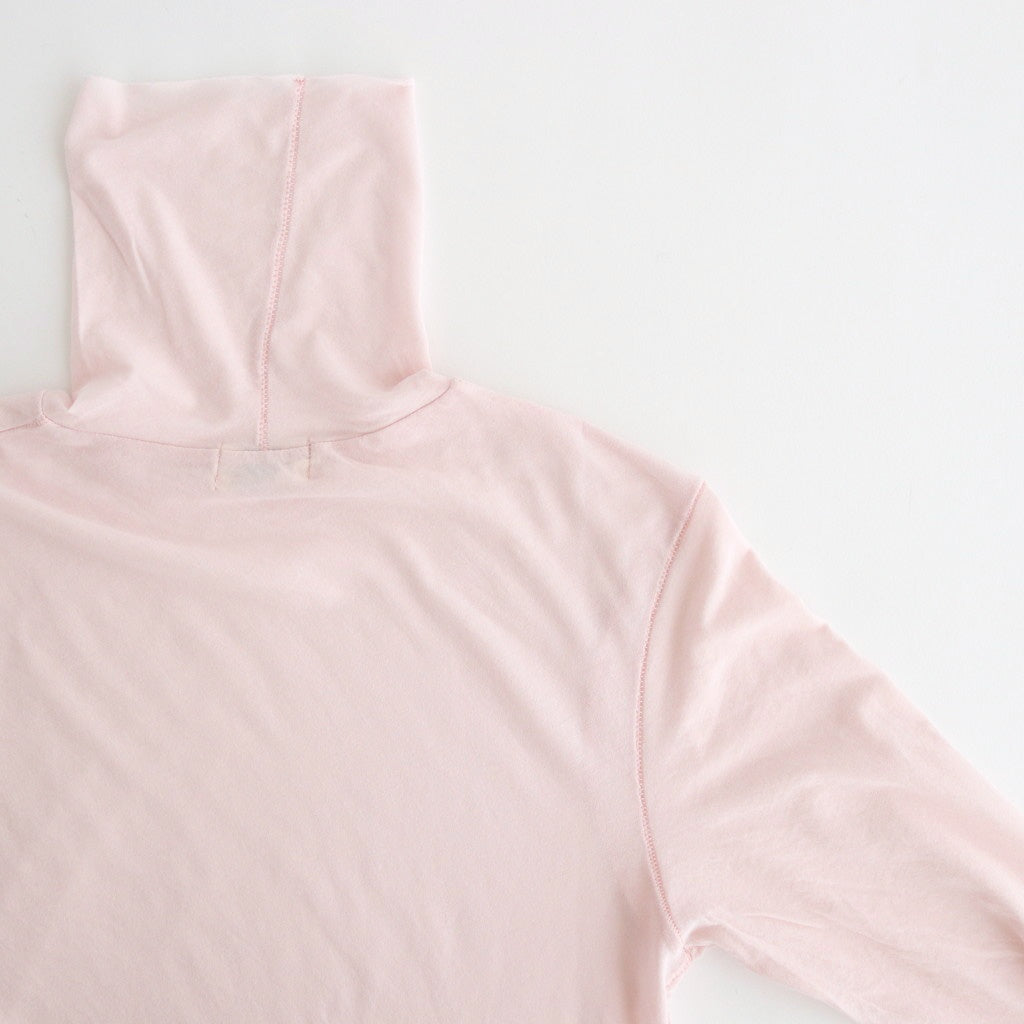 high twist cotton sheer jersey turtle-neck Tee #light pink [WVFL-UW104]