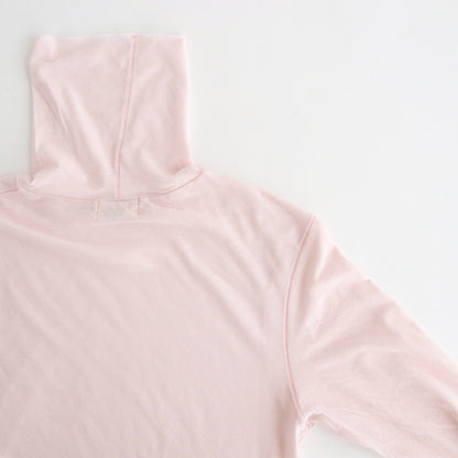 high twist cotton sheer jersey turtle-neck Tee #light pink [WVFL-UW104]