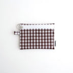 FLAT POUCH SMALL #GINGHAM BROWN [TMB-2310N]