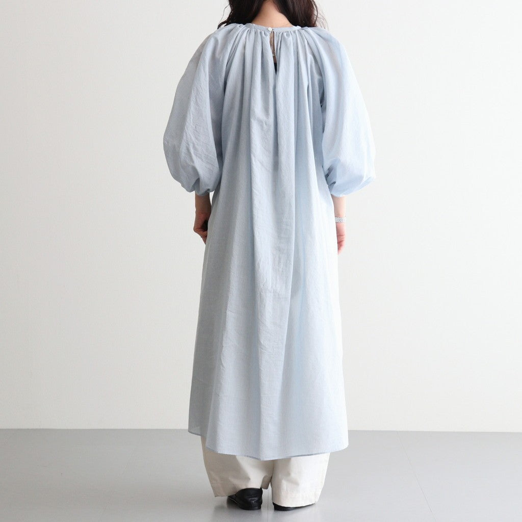 C/S P.S. GATHER SMOCK DRESS #Sax [no.8050]