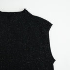 woolen cotton & silk nep wool tweed-knit vest #black tweed [WXFL-UW125]