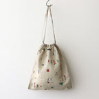 BROWN BEARS DRAWSTRING BAG (L) #Beige [no.7230]