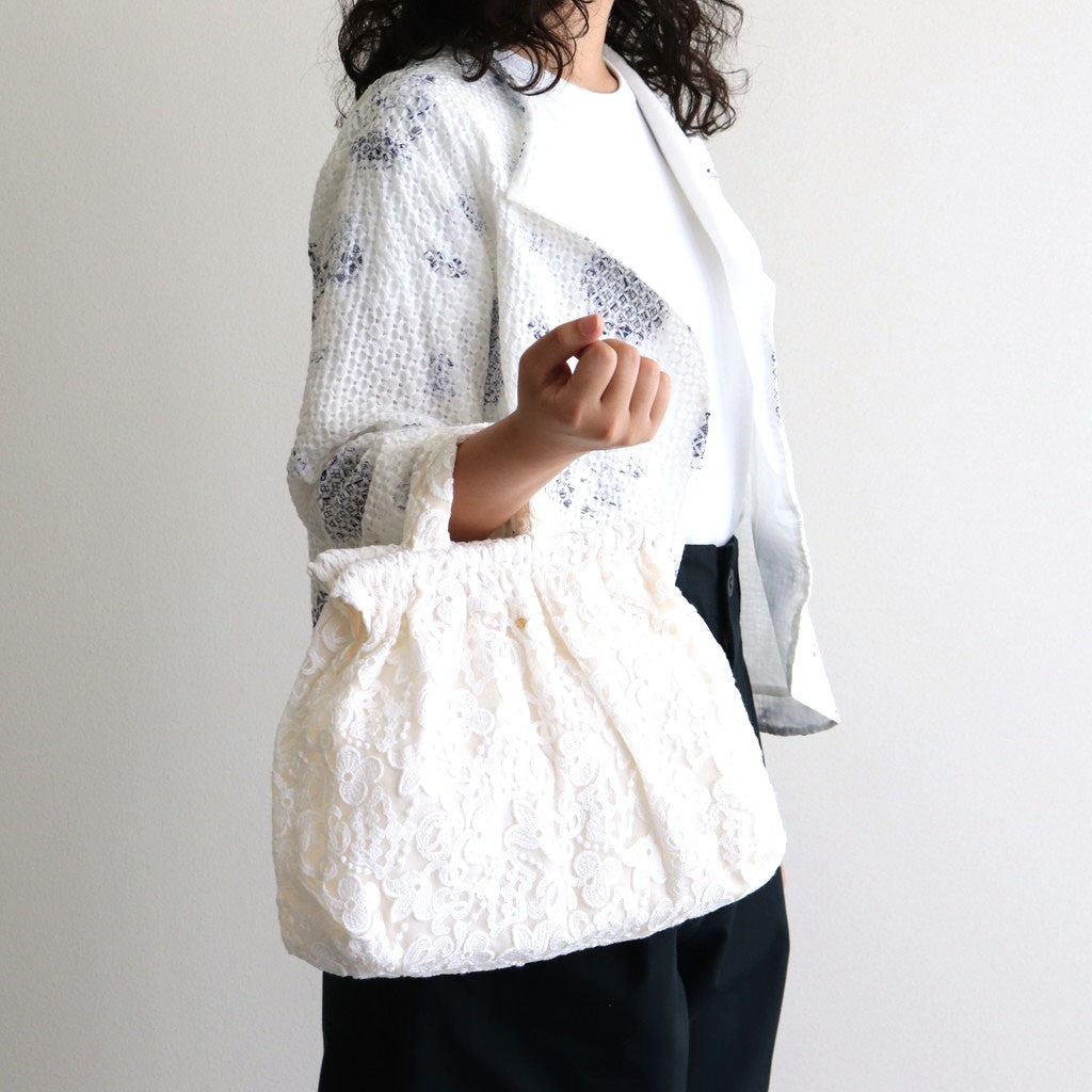 CROWN MOTIF LACE BAG #White [no.7532]