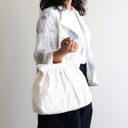 CROWN MOTIF LACE BAG #White [no.7532]