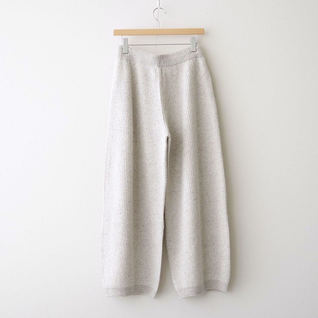 woolen cotton & silk nep wool tweed-knit pants #grayge tweed [WXFL-UW126]