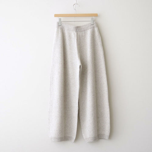 woolen cotton & silk nep wool tweed-knit pants #grayge tweed [WXFL-UW126]