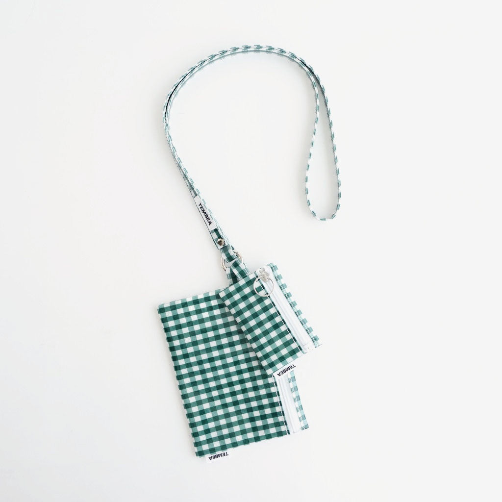 FLAT POUCH MEDIUM #GINGHAM GREEN [TMB-2565H]