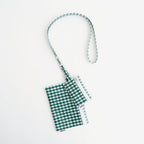 FLAT POUCH MEDIUM #GINGHAM GREEN [TMB-2565H]