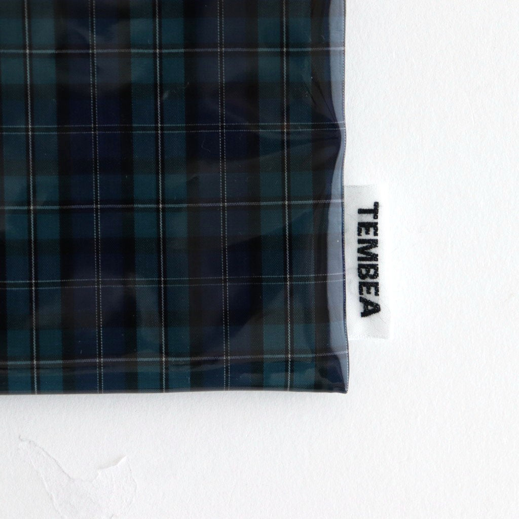 FLAT POUCH MEDIUM #CHECK NAVY [TMB-2565H]