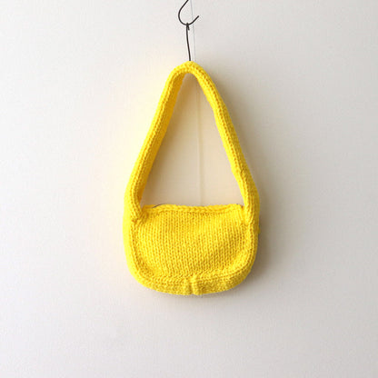 LILLIAN YARN HAND KNIT BODY BAG #yellow [no.6988]