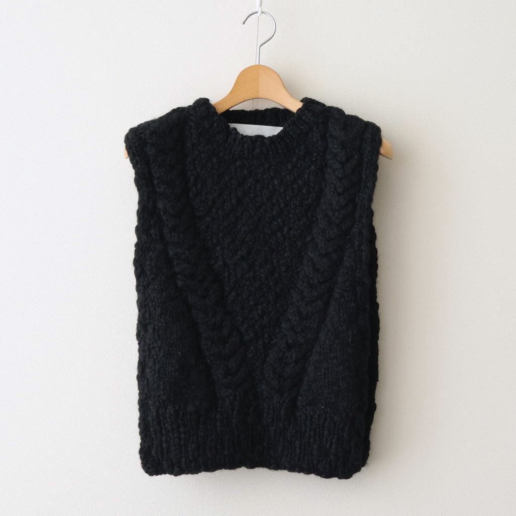 夜を紡ぐ Knitted vest #black [TLF-126-hkn001]