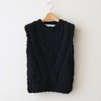 夜を紡ぐ Knitted vest #black [TLF-126-hkn001]