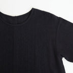 BOILED WOOL PLAIN CREW NECK EMB DRESS #3900 NAVY [NMDS25604]