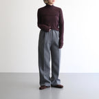 high twist cotton sheer jersey turtle-neck Tee #dark brown [WVFL-UW104]