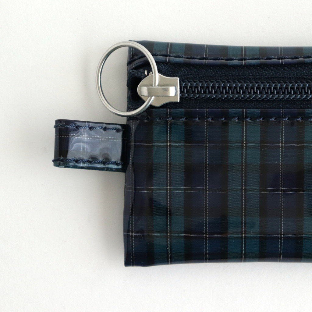 FLAT POUCH MINI #CHECK NAVY [TMB-2352A]