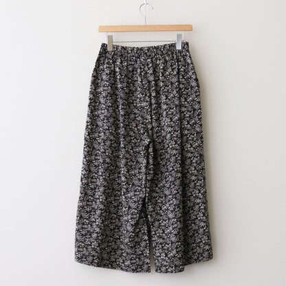 COTTON SLUB SMALL FLOWER PRINT WIDE EASY PANTS #9982 BLK (BLACK x BEIGE PRINT) [NSL25575]