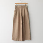 Honeycomb stretch high waist tuck pants #021 Mocha [PA231PT006]