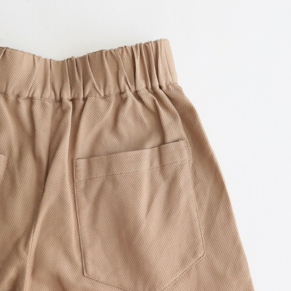 Honeycomb stretch high waist tuck pants #021 Mocha [PA231PT006]