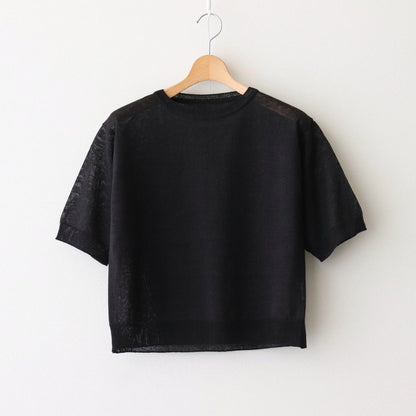 Jenner Linen Knit Crew #Black [A232251TK765]